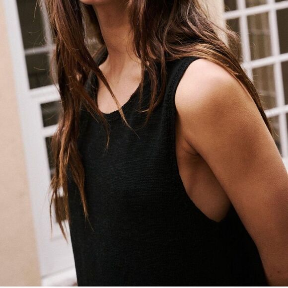 NWOT Free People Nina Sweater Mini Dress Black Beach XS Sleeveless Crew Flowing - Picture 4 of 11